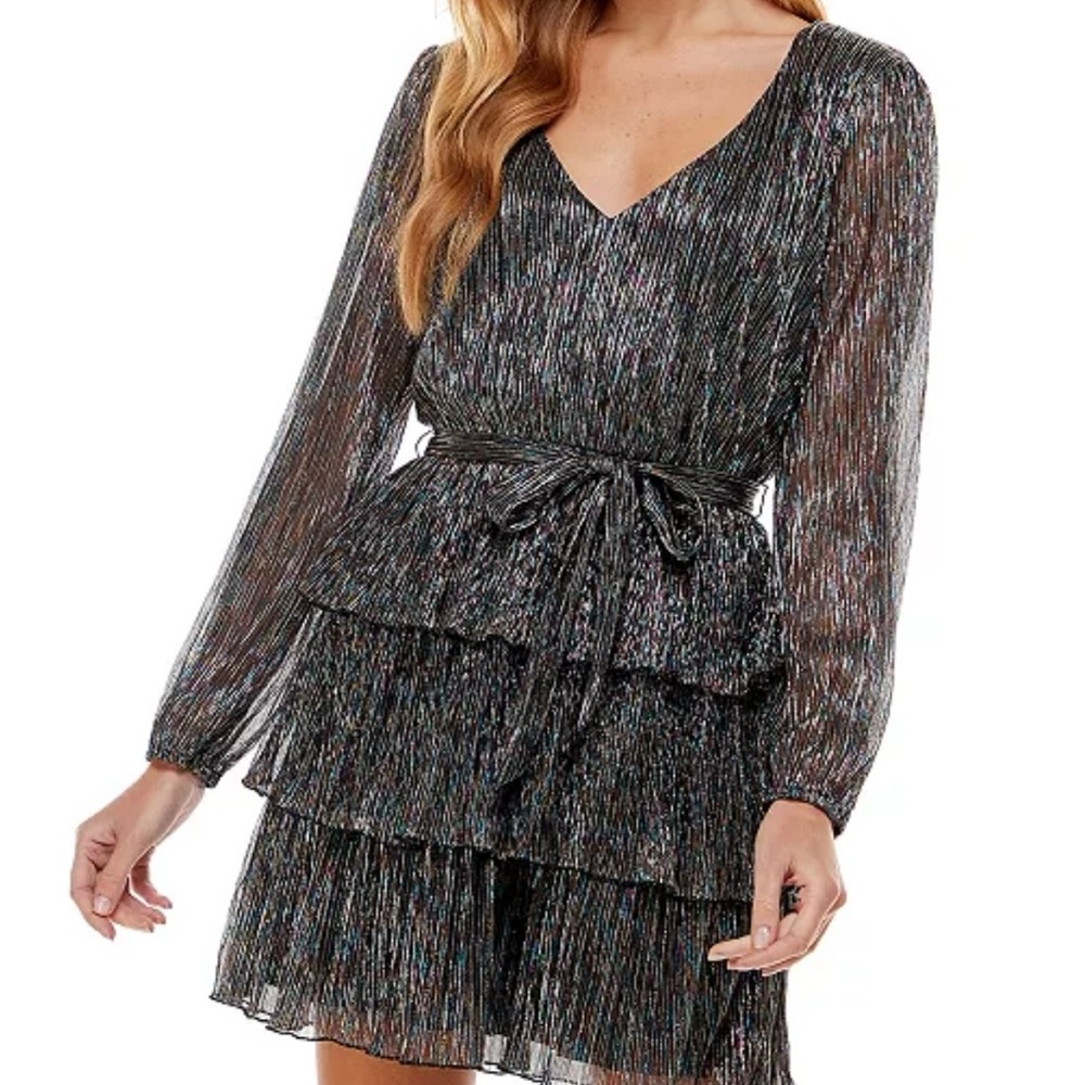 City Studio Elegant Black Multicolor Dress